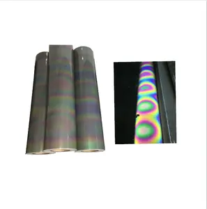 Gut sichtbare Kleidung Logo verwendet Schwarzlicht Regenbogen bunte Farbe funkeln Glitzer reflektierende Wärme übertragung PET-Vinyl folie