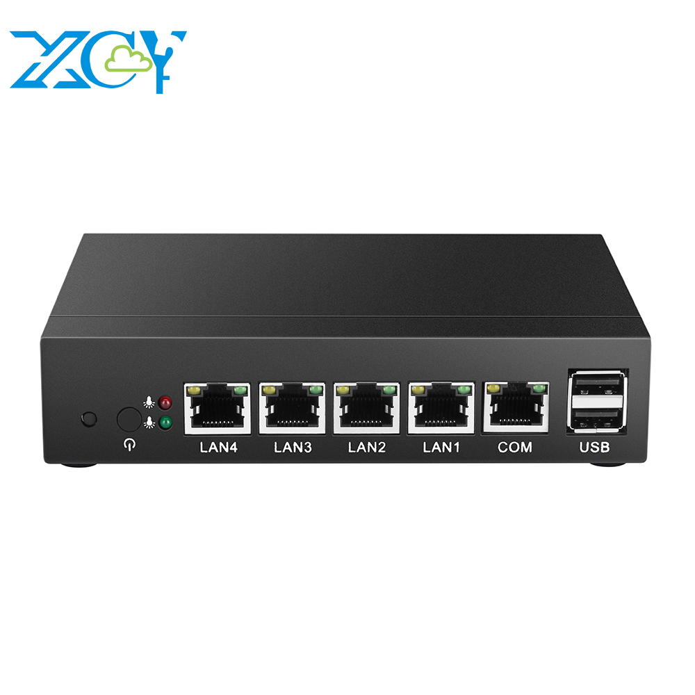 XCY Мини ПК брандмауэр celeron J1800 компьютер использовать pfsense как маршрутизатор 4 lan порт barebone двухъядерный ПК