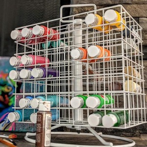 Estante de Almacenamiento para Pinturas Acrílicas de 2 oz, Organizador Giratorio de Alambre Recubierto para Pinturas Acrílicas, Capacidad para <span class=keywords><strong>112</strong></span> Botellas de 2 oz - Product Image 1