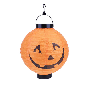 Negro redondo linterna de papel Enven Ribing Halloween Decoración de casa - Product Image 3