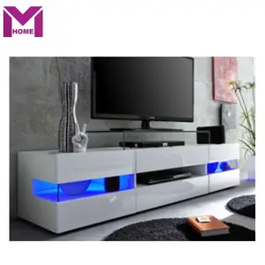 High Quality UV High Gloss LED TV Unit Cabinet Stand Furniture For Living Room