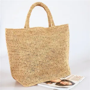 Summer Luxury Tote Bag Casual Handbag Crochet Straw Raffia Bag for Lady Women Beach Holiday Dress