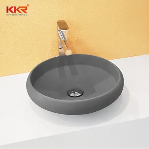 Mini banheiro lavatório pia bacia polymarble da resina de pedra cor de cimento de concreto