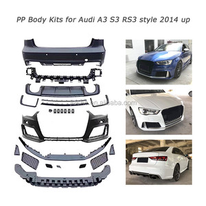 Kit Carrozzeria in Materiale PP Spoiler Anteriore e Posteriore per <span class=keywords><strong>Audi</strong></span> A3 Sline <span class=keywords><strong>S3</strong></span> Stile RS3 2014-2016 Protezione Paraurti <span class=keywords><strong>Auto</strong></span> - Product Image 4
