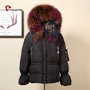 Alibaba China mujeres ropa de invierno estilo europeo abajo mapache chaqueta - Product Image 2
