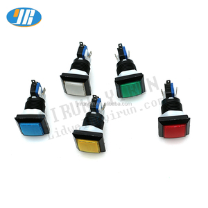 33 Mét LED chiếu sáng <span class=keywords><strong>Arcade</strong></span> Video Game vuông <span class=keywords><strong>push</strong></span> <span class=keywords><strong>button</strong></span> chuyển Microswitch nút nhựa 250V Max. Điện áp 16A Max. Flat - Product Image 2