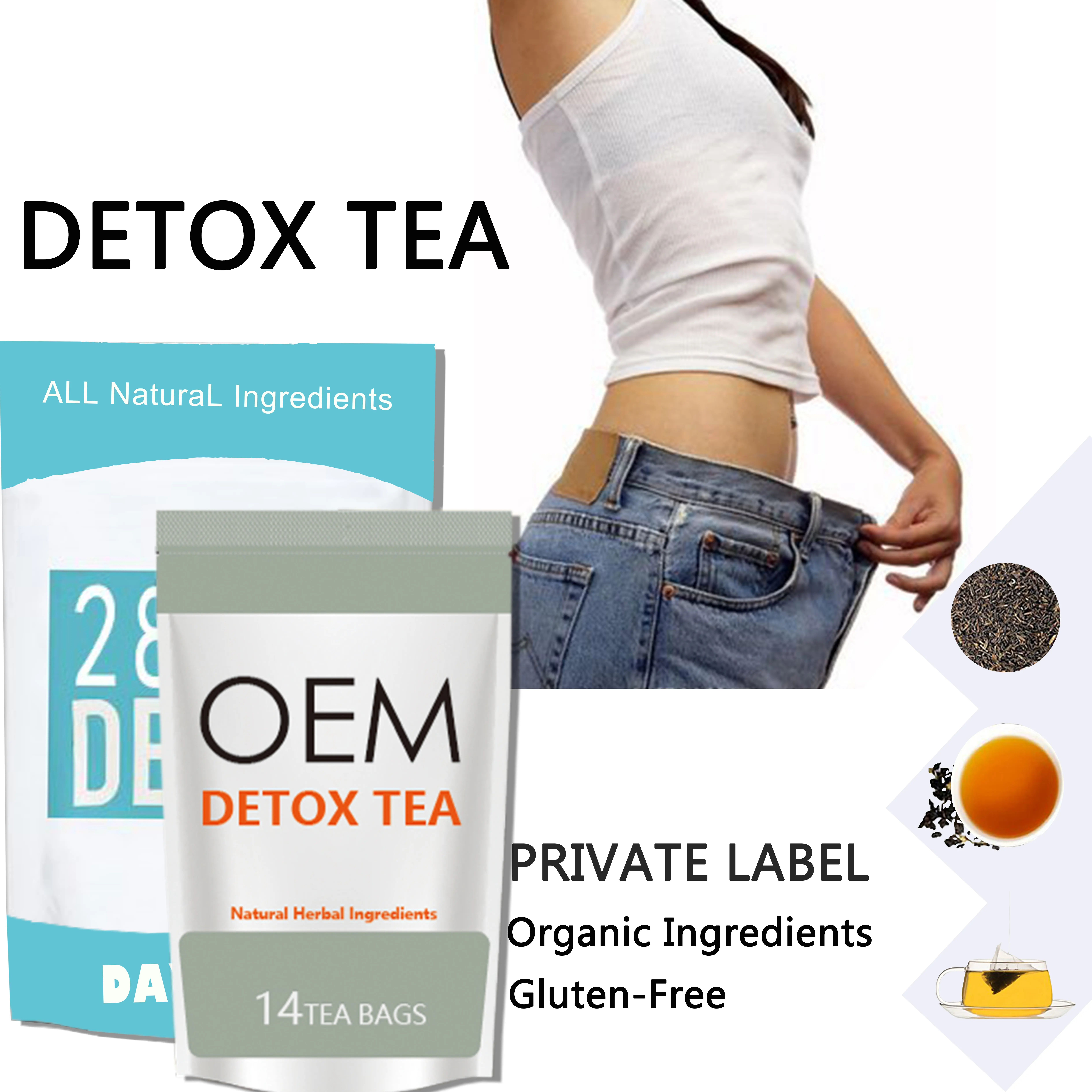 DETOXIFY & LOSE BELLY FAT FAST 28 DaysデトックスSlimming茶100% 自然式デトックス茶14日