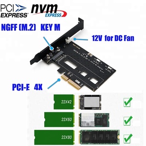 NGFF M.2 SSD NVME PCI-E pour PCI-E 3.0x 4X Adaptateur avec Ventilateur De Refroidissement et Profil Bas Support pour Bureau - Product Image 4