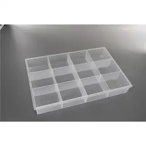 2021 Latest 12 grid transparent plastic parts box makeup jewelry loose beads storage tray