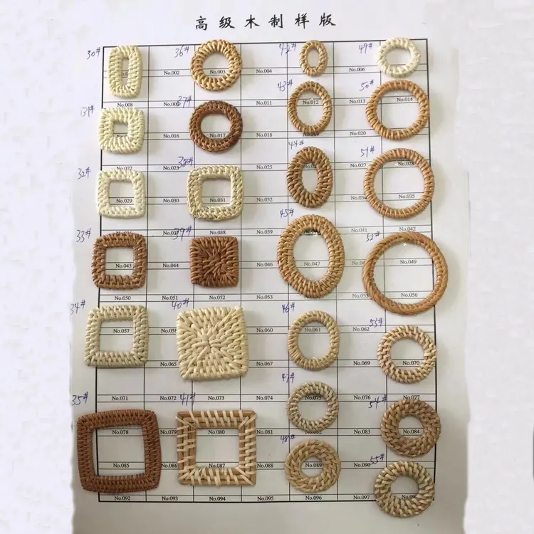 Natural y de color de ratán accesorios de la joyería de mimbre pendiente hallazgos para la fabricación de joyas