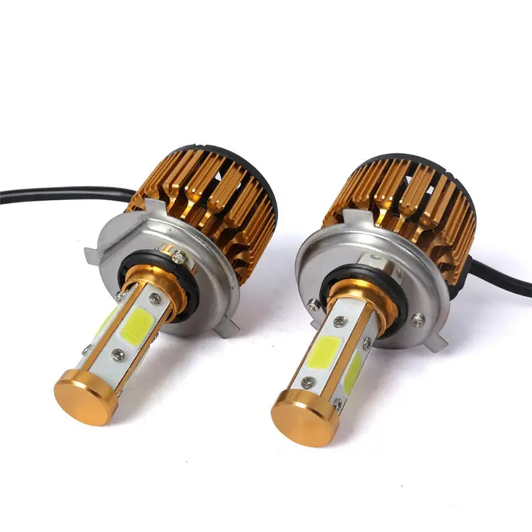 Faro led para coche, luz de aleación de color dorado, H4, H7, H11