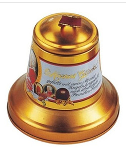 Bell shaped tin box Christmas gift metal box