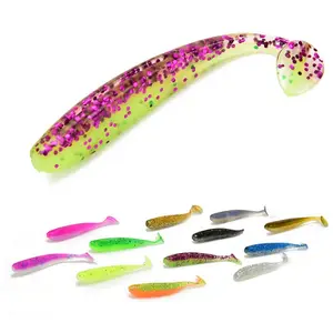 Soft Plastic Ice Fishing Lure 8cm/10g Rubber Fish Lead Bait Jig Bass Paddle  Tail
