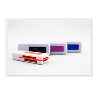 Lector de Tarjetas de Memoria USB 2.0 Multifunción 4 en 1, Adaptador de Lector de Tarjetas con Forma de Tarjeta, para Tarjetas M2, SD, DV y TF