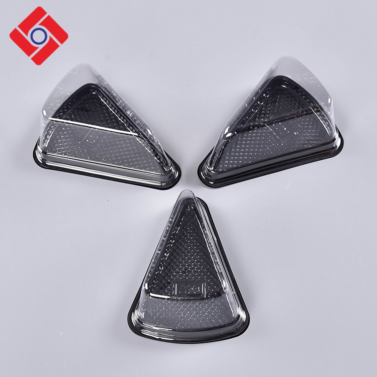 Pla Jetable Mince Triangle En Plastique Mini Emballage Blister Mini Dessert Gâteau Plateau