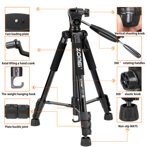 Zomei Q111 Panhead trípode ligero de 3 vías para cámara <span class=keywords><strong>Dslr</strong></span> y Smartphone - Product Image 3