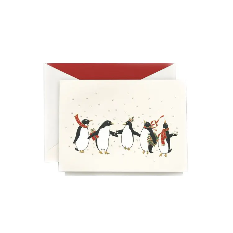 2018 Popolare Penguins Personalizzata Scrapbooking Busta di Auguri Di Buon Natale Carta di Musica
