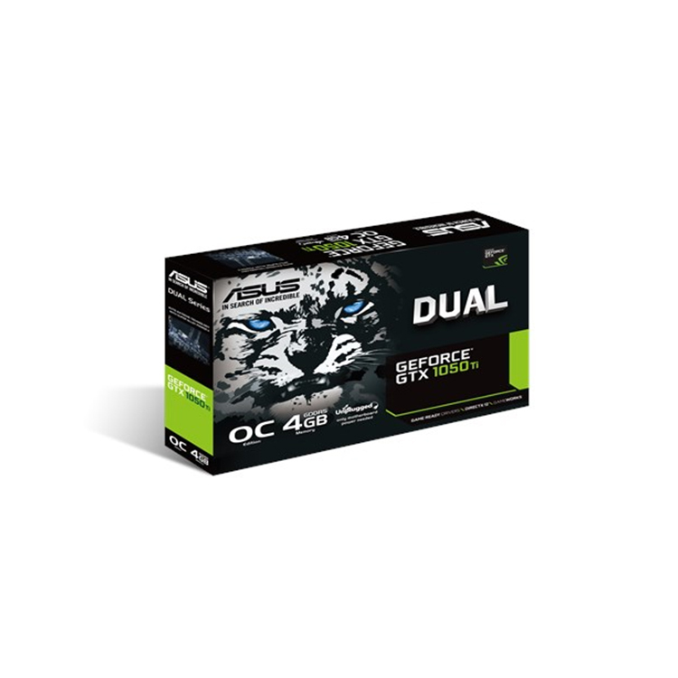 Видеокарта ASUS NVIDIA DUAL GTX1050Ti O4G GDDR5, 128 бит, игровая видеокарта