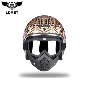 Chất Liệu ABS Thiết Kế Retro Phong <span class=keywords><strong>C</strong></span>ách Giá Rẻ Nửa Mặt Xe Máy Dot Mũ Bảo Hiểm - Product Image 6