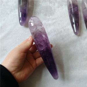 Sichere natürliche Amethyst Quarz Kristall Massage Yoni Zauberstäbe Kristall sexy Dildos Penis - Product Image 4