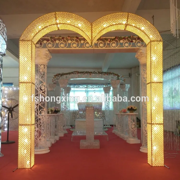 Sıcak satış altın kristal arch için düğün dekorasyon