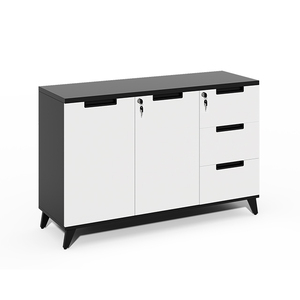 Mobilier de bureau moderne et contemporain Bibliothèque en bois Portes coulissantes en verre pour atelier scolaire Hôtel Hôpital Stockage Panneau d'utilisation - Product Image 4