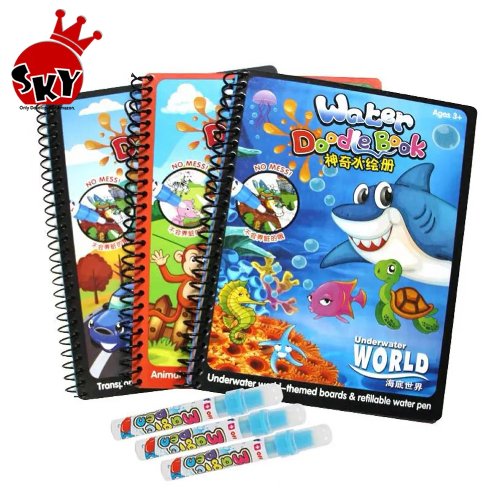Libro mágico de dibujo al agua para niños, libro para colorear, Doodle & Magic Pen, tablero de dibujo, libro para colorear, juguetes, regalo de cumpleaños