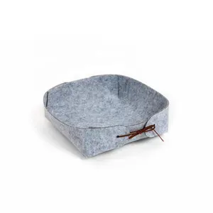 Multipropósito minimalista plegable hogar fieltro baño cesta de almacenamiento de Grey