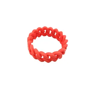 Exquisite Custom vague silicone bracelet avec fermoir en métal