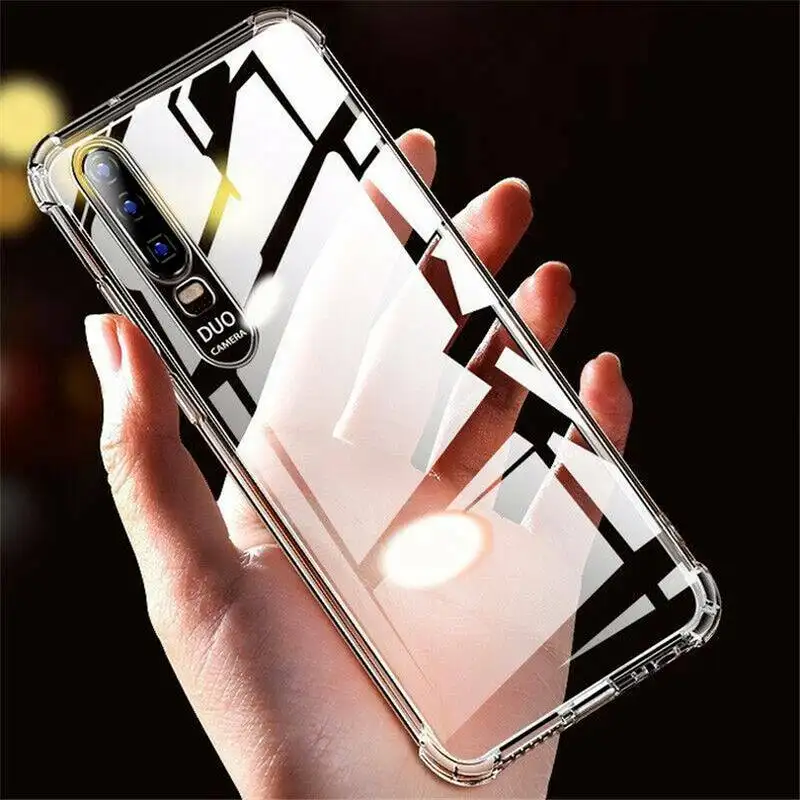 Wholesale airbag Transparent Clear Soft TPU Shockproof Mobile Phone Cover For Huawei P smart P30 Pro P20 P9 P8 P10 Lite