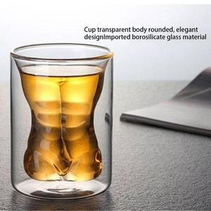 Parte superior <span class=keywords><strong>del</strong></span> cuerpo <span class=keywords><strong>del</strong></span> hombre doble pared de vidrio taza de <span class=keywords><strong>café</strong></span> té resistente al calor leche beber vidrio - Product Image 2
