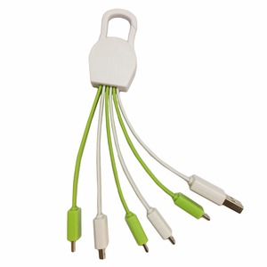 Tout En Un <span class=keywords><strong>Multi</strong></span> Kai Plat Ruban Personnalisé USB Câble avec Porte-clés - Product Image 5
