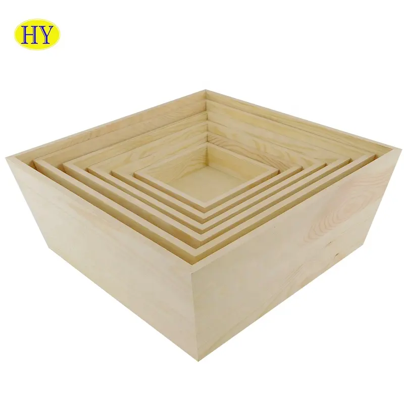 مخصص رخيصة مربع نمط نمط خشبي صينية بالجملة