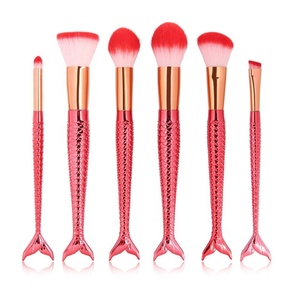 Mejor la venta de 6 unids de cola de pescado de <span class=keywords><strong>maquillaje</strong></span> cepillo conjunto de herramientas para el <span class=keywords><strong>maquillaje</strong></span> de la cara - Product Image 4