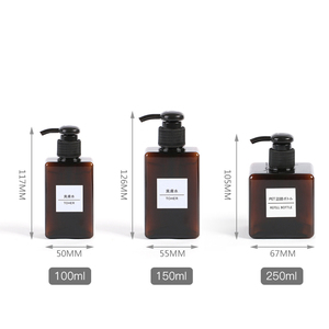 Vaciar 250 ml ámbar verde azul rosado plástico PETG Square Spray Hotel botellas de champú - Product Image 2