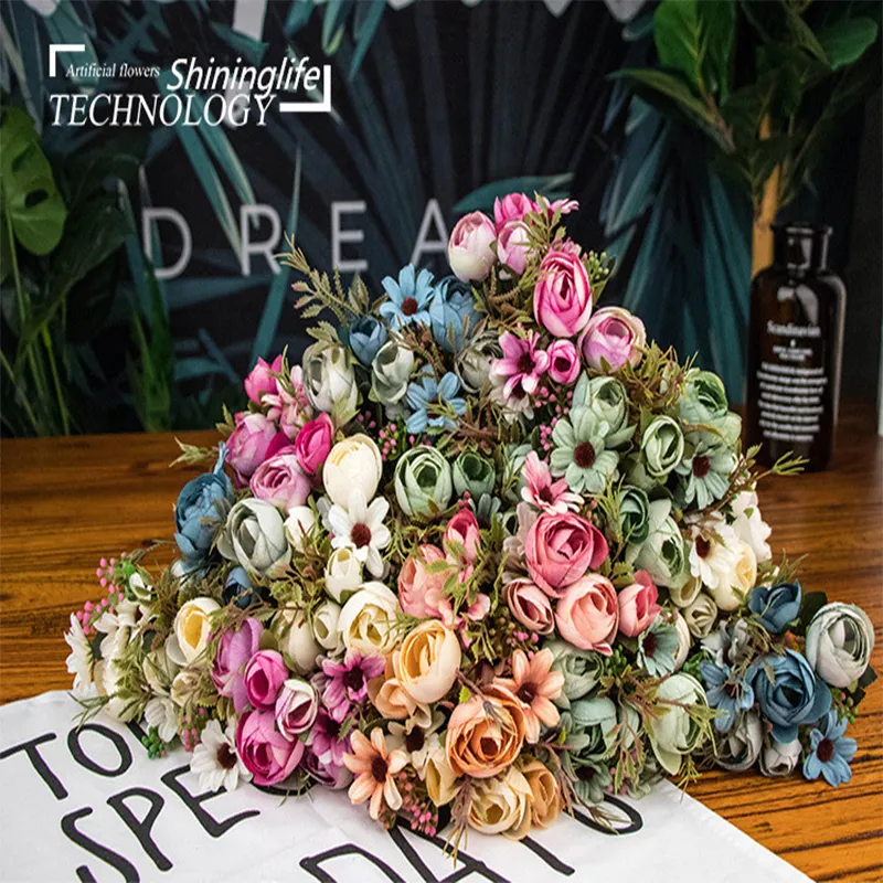 Shininglife marca prezzo economico fornitori della cina decorazione della casa fiori di seta artificiali