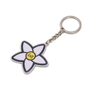 Logo personnalisé en forme de <span class=keywords><strong>fleur</strong></span> de style de bande <span class=keywords><strong>dessin</strong></span>ée anime joli porte-clés - Product Image 2