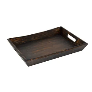 High quality wholesale hotel rustic pine wooden fruit american tray