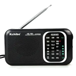 Fabrikada ihracat taşınabilir FM/MW/SW/TV 4 band dünya alıcısı Kchibo radyo KK-789