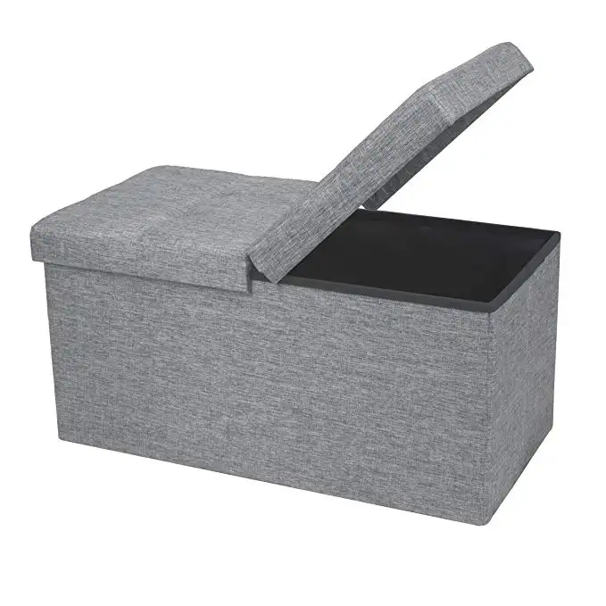 Classics Foldable Bench Charcoal Gray folding ottoman storage bench
