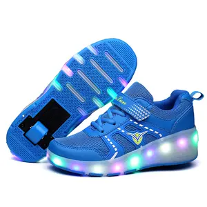 Gift High Quality Shiny Luminous Shoes Girls Boy Led Two Wheels Kids Roller Skate Shoes With Light