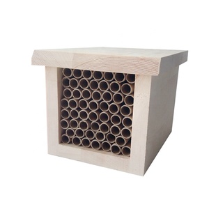 Ruche en bois de pin de qualité naturelle, <span class=keywords><strong>maison</strong></span> avec tube de papier, nouveauté - Product Image 4