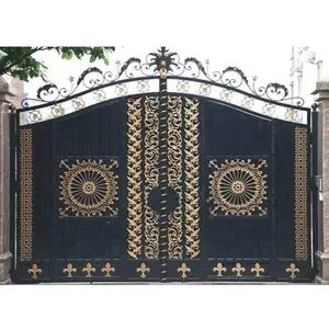 American Aluminum Gate Design Decorative Luxury Villa Electric Gate House Aluminum Courtyard Entrance Main Gate For Sale