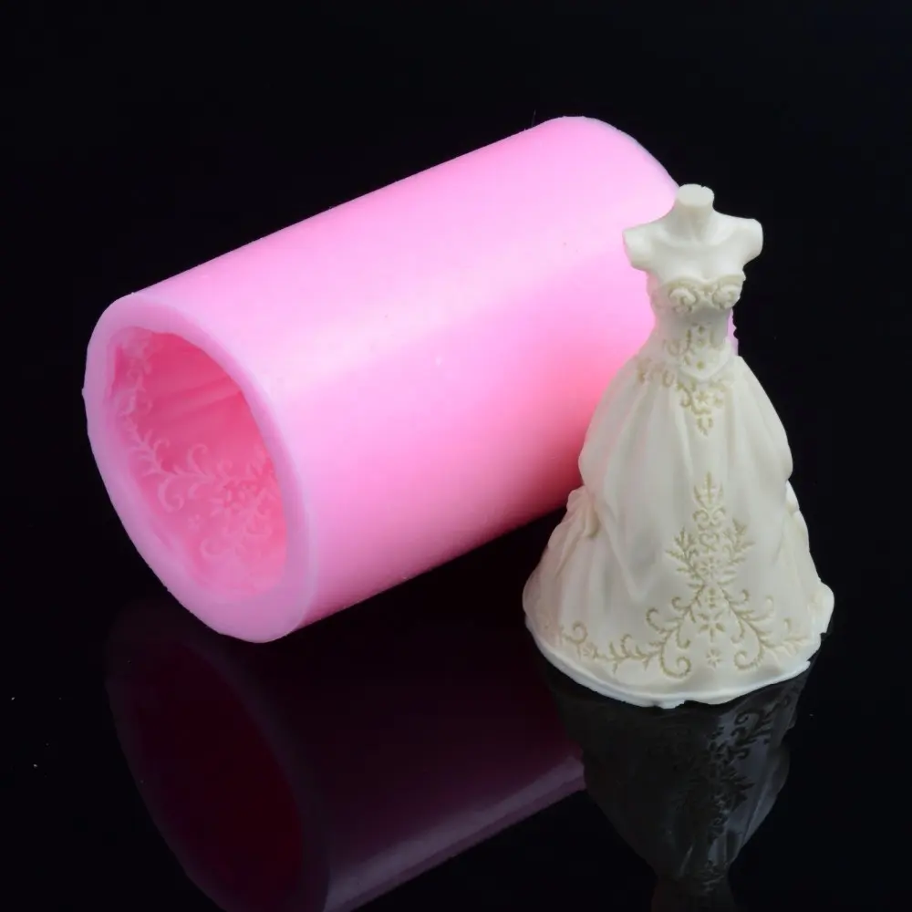 Factory Direct Selling Easy To Clean Demould Wedding Dress Shape Making Candle Molds