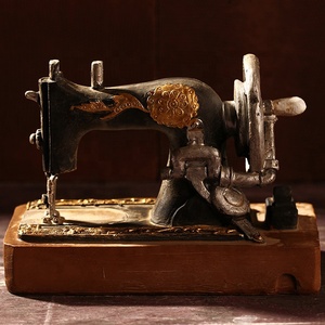 American vintage vieux nativité figurines artisanat résine machine à coudre pour l'étude restaurant LOFT fenêtre décor tir props - Product Image 2