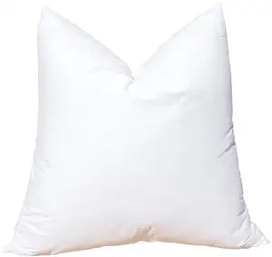 Bedding White Feather Down Pillows (Set of 2) - 20x20 inch Square Sofa and Couch Cushion, Feather Throw Pillow with 100% Cotton