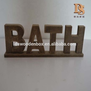 Style europé<span class=keywords><strong>en</strong></span> bricolage lettres debout <span class=keywords><strong>en</strong></span> <span class=keywords><strong>bois</strong></span> pour la maison et la salle de <span class=keywords><strong>bain</strong></span> décoration de table artisanat <span class=keywords><strong>en</strong></span> pin poli cadeau de noël religieux - Product Image 6