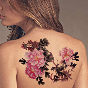 Mode non-toxique fleurs décalque temporaire autocollant de corps de <span class=keywords><strong>tatouage</strong></span> au <span class=keywords><strong>bas</strong></span> <span class=keywords><strong>du</strong></span> <span class=keywords><strong>dos</strong></span> <span class=keywords><strong>pour</strong></span> les femmes - Product Image 5