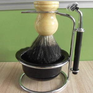 Meilleure Vente Kit de Rasage avec Blaireau Blaireau Stand Bol et Rasoir mâle ensemble de brosse à barbe - Product Image 1