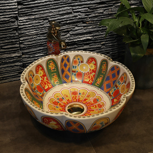 Sang Trọng Châu Âu-Phong Cách Phòng Tắm Hiện Đại Vanity Jingdezhen Nghệ Thuật Truy Cập Hàng Đầu Gốm Rửa Lưu Vực Famille Rose Phòng Tắm Bồn Rửa Làm Trung Quốc - Product Image 2